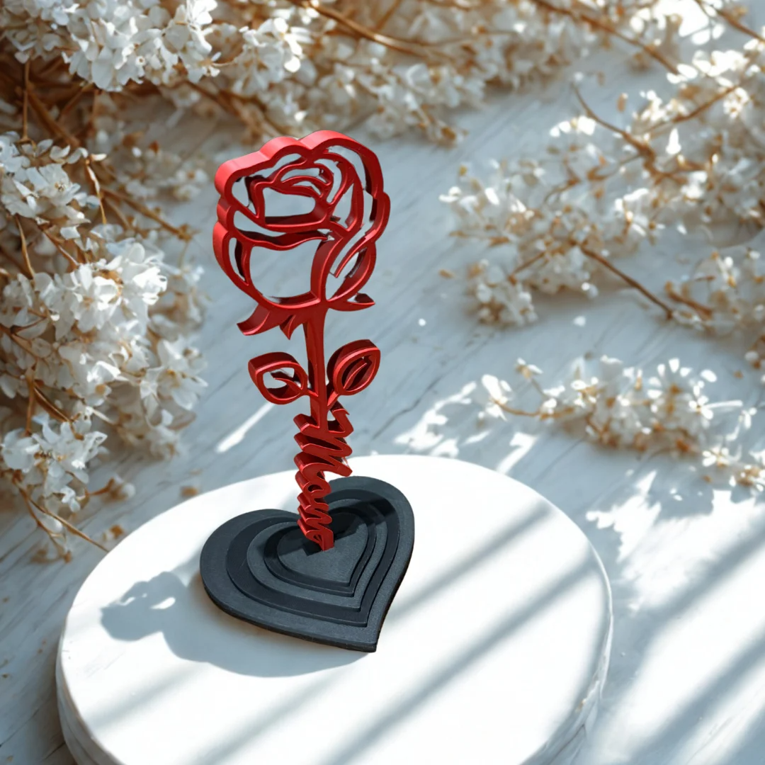 Rosa Dia da Mae - 3D